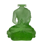 Crystal Glass Pate-de-Verre Green Gautama Amitabha Shakyamuni Statue ws2095S