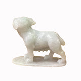 Chinese White Jade Color Stone Puppy Dog Display Figure ws2388S