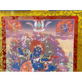 Tibetan Print Fabric Trim Protector Deity Art Wall Scroll Thangka ws2167S