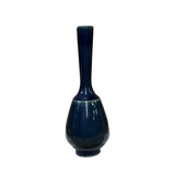 Chinese Ware Light Navy Blue Glaze Ceramic Small Vase Display Art ws2886S