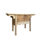 Chinese Vintage 2 Doors  Raw Wood Rustic Low Side Table cs7167S
