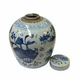 Chinese Oriental Small Blue White Birds Flowers Porcelain Ginger Jar ws1857S