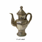 Chinese Handmade Metal Silver Color Vase Teapot Jar Display ws1727S
