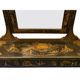 Chinese Vintage Golden Scenery Black Lacquer Mirror Chest cs7052S