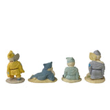 Set of 4 Chinese Ceramic Kid Buddhism Lohon Monk Figures ws1556S