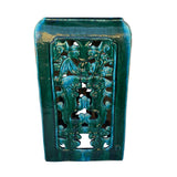 Ceramic Clay Green Square Tall Pedestal Table Bats Dragons Stand cs6996S