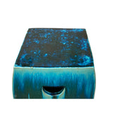 Chinese Ceramic Clay Green Glaze Square Flat Solid Garden Stool cs7022S