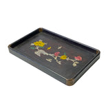 Chinese Rectangular Mother of Pearl Flower Birds Theme Wood Tray ws1877S