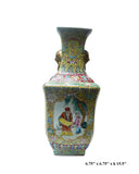 Chinese Yellow Base Canton Famille Porcelain Vase