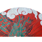 Chinese Handmade Large Round Green Dragon Theme Paper Umbrella Shade cs6974S