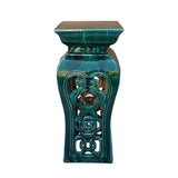 Ceramic Clay Green Square Tall Pedestal Table Flower Display Stand cs6991S