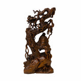Chinese Oriental Wood Old Man On Tree Carving Display Figure Art ws1756S