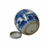 Oriental Hand-paint People Scenery Graphic Blue White Porcelain Ginger Jar ws1706S