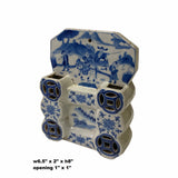 Blue White Porcelain Scenery Wall Hanging Vase Flower Planter ws1726S