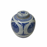 Hand-paint Artistic Phoenix Graphic Blue White Porcelain Ginger Jar ws1728S