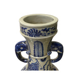Chinese Blue White Porcelain Scenery Elephant Ears Tall Vase ws1639S