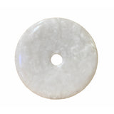 Chinese Natural White Stone Round Fengshui Home Decor Display ws1670S