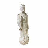 Chinese Off-white Porcelain Old Man Dressing Figure ws1667S