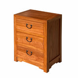 Oriental Brown Stain 3 Drawers End Table Nightstand Cabinet cs7105S