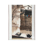 Chinese Color Ink Waterside Village Scroll Painting Wall Art ws1882S