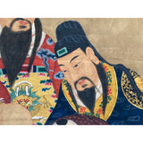 Large Chinese Vintage Canvas Color Ink SanXing (Fu Lu Shou) Painting Art cs7215S