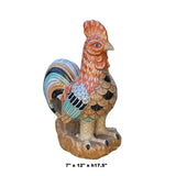 Handmade Colorful Ceramic Rooster - Feng Shui Symbol for Protection and Good Fortune, Gift for Any Room Decor ws1612S