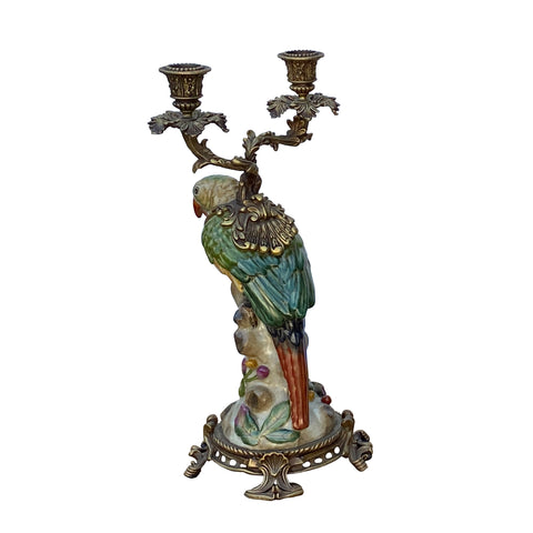 Vintage Handmade Ceramic Parrot Figure Candle Holder ws1641S Vintage Handmade Ceramic Parrot Figure Candle Holder ws1641S