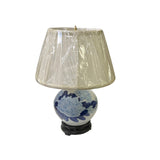 Chinese Blue White Flower Porcelain Round Base Table Lamp ws2653S