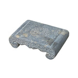 Chinese Distressed Gray Stone Rectangular Scroll Stand cs7089S