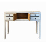 Oriental Narrow Hallway Rustic Off White Lacquer Drawers Slim Foyer Side Table cs6191S