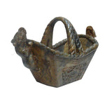 Chinese Oriental Jade Stone Carved Pixiu Basket Figure cs054S