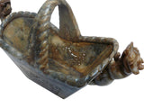 Chinese Oriental Jade Stone Carved Pixiu Basket Figure cs054S