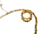 Handmade Cypress Wood Beads Metal Pendant Rosary Praying Necklace cs1036-8S