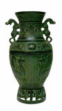 green bronze vase