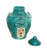 Chinese Handmade Ceramic Green Glaze Wine Container Jar cs1086S