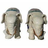 pair large ceramic feng shui elephants statue