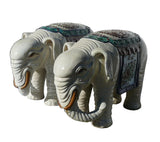 pair large ceramic feng shui elephants statue
