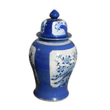 Chinese Handmade Blue & White Porcelain Flower Bird Large Temple Jar cs1193AS