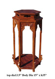 Chinese Huali Rosewood Hexagon Pedestal Plant Stand Table cs1221S