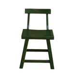 wood chair - chair w back - grass green stool