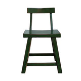 wood chair - chair w back - grass green stool