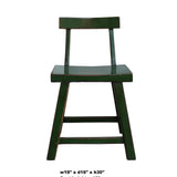 Distressed Grass Green Short Chair Wood Stool with Back cs1231S