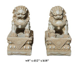Pair Chinese Off White Marble Like Fengshui Foo Dogs cs1289S