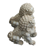 Pair Chinese Off White Marble Like Fengshui Foo Dogs cs1290S