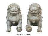 Pair Chinese Off White Marble Like Fengshui Foo Dogs cs1290S