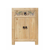 raw wood carved cabinet