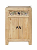 Chinese Rustic Raw Wood Side Table Cabinet cs1317S