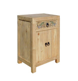 Chinese Rustic Raw Wood Side Table Cabinet cs1317S