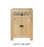 Chinese Rustic Raw Wood Side Table Cabinet cs1317S