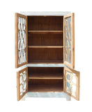Oriental Shabby Chic Blue Glass China Bookcase Cabinet cs1335S
